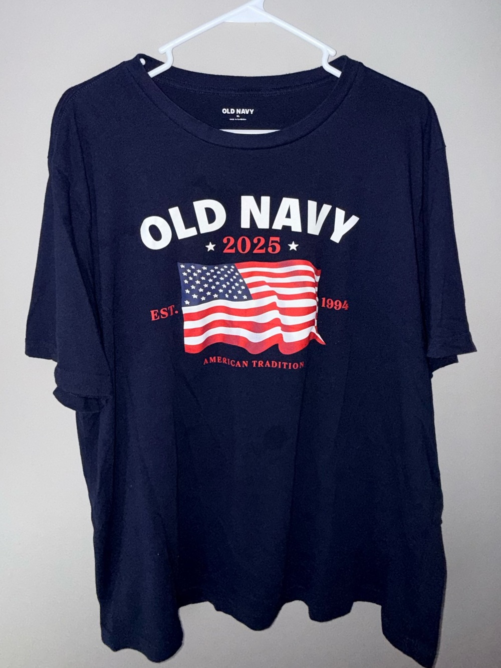 Old Navy Navy Blue American Flag 2025 Graphic Tee